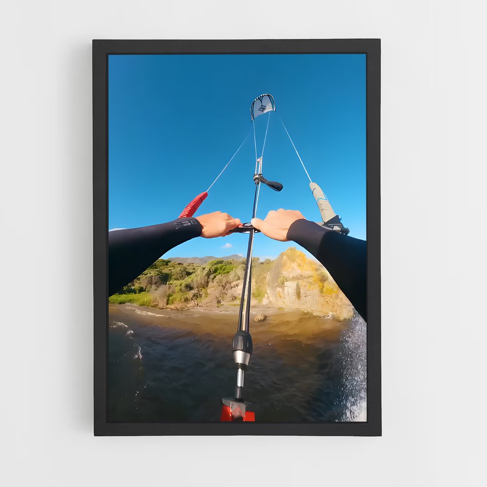 Poster Pêcheur des Vagues – affiche Kitesurf (vue 2)